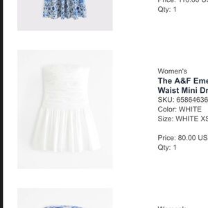 Abercrombie & Fitch White Emerson Drop Waist Mini Dress